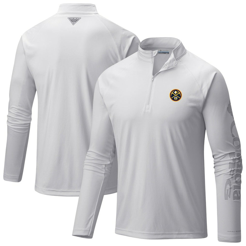 Denver Nuggets Terminal Tackle Raglan Omni-Shade Quarter-Zip Jacket White