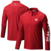 Atlanta Hawks Terminal Tackle Raglan Omni-Shade Quarter-Zip Jacket Red