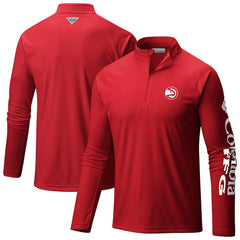 Atlanta Hawks Terminal Tackle Raglan Omni-Shade Quarter-Zip Jacket Red