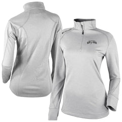 San Antonio Spurs Women's Omni-Wick Shotgun 2.0 Quarter-Zip Pullover Top Heather Gray