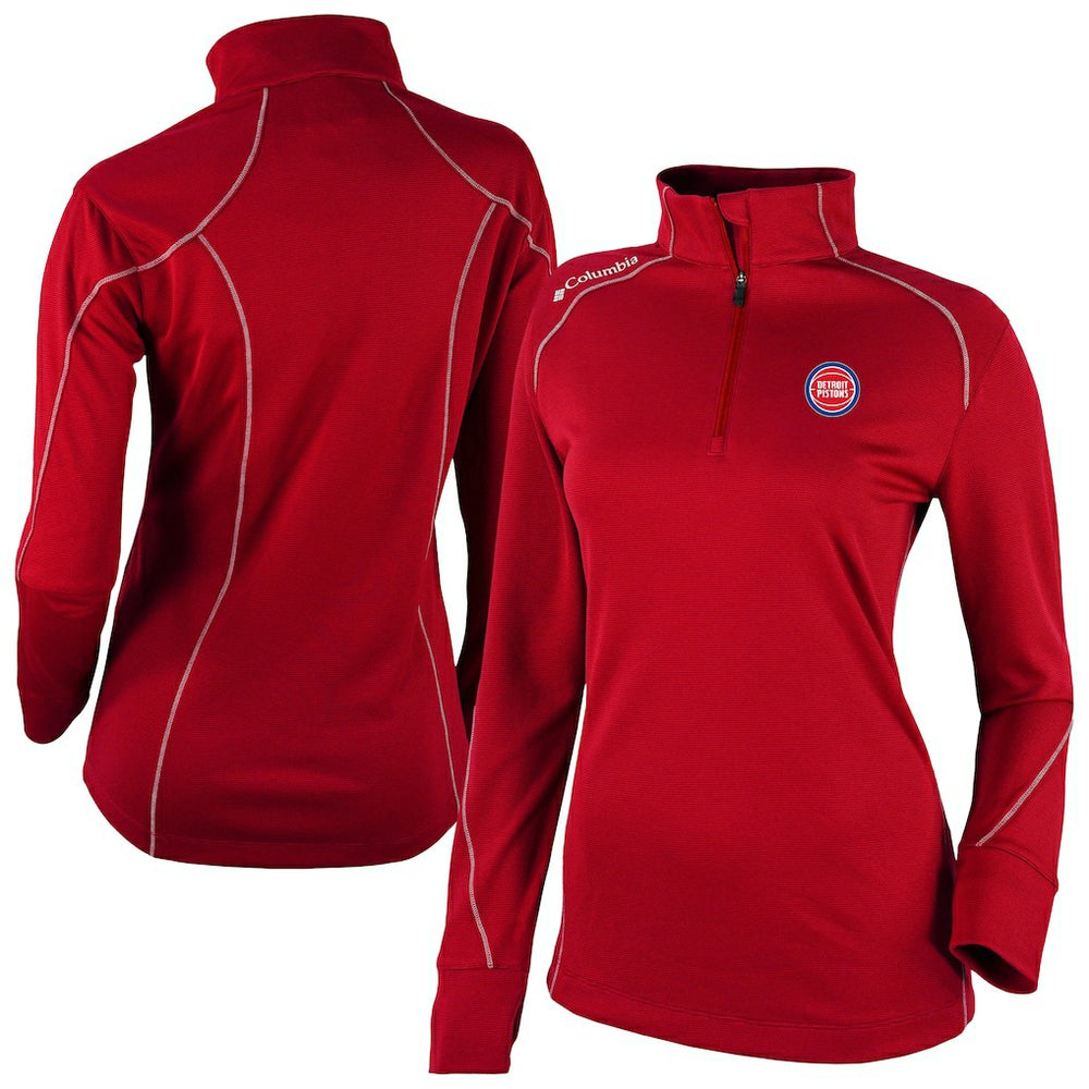 Detroit Pistons Women's Omni-Wick Shotgun 2.0 Quarter-Zip Pullover Top Red