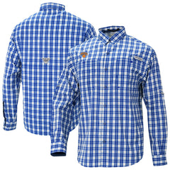 New York Knicks Super Tamiami Omni-Shade Long Sleeve Button-Down Shirt Blue