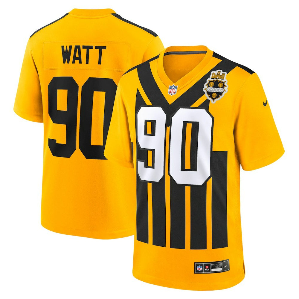 NFL T.J. Watt Pittsburgh Steelers Alternate 1933 Throwback Game Jersey - Gold