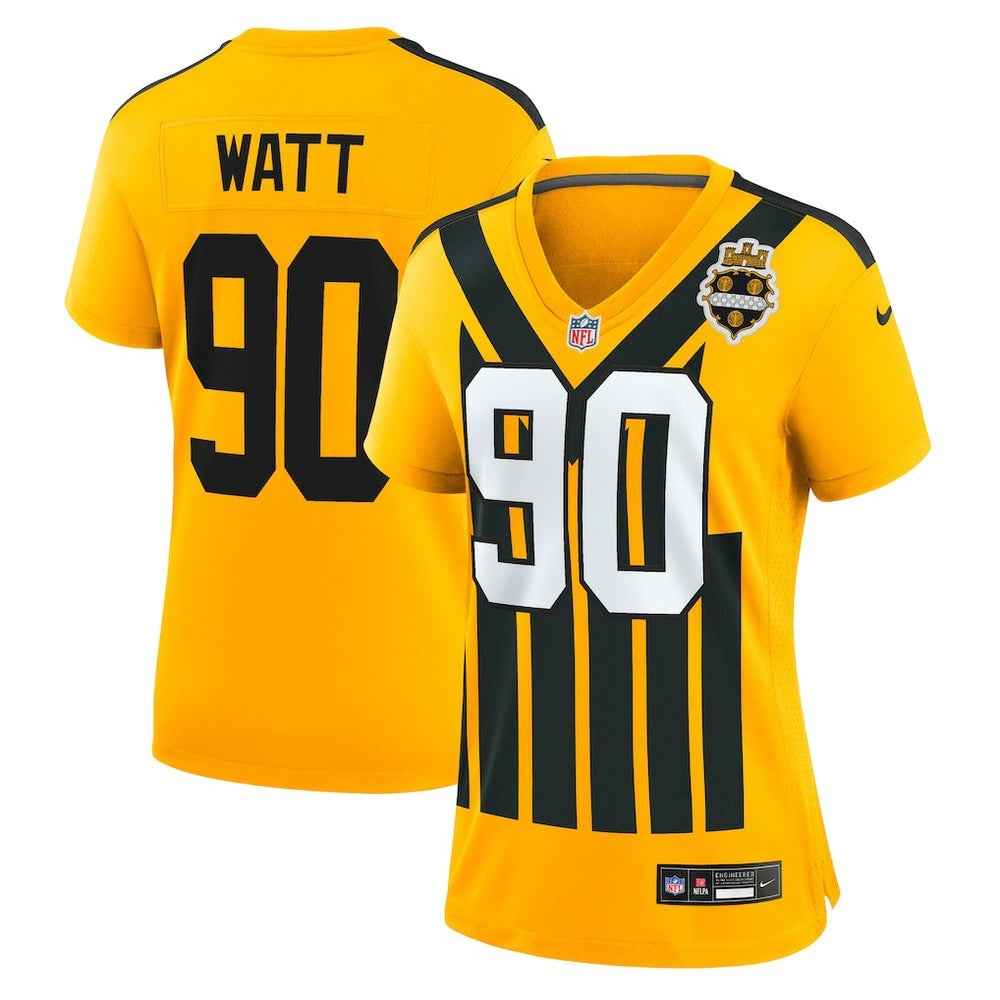 NFL T.J. Watt Pittsburgh Steelers Women's Alternate 1933 Throwback Game Jersey - Gold