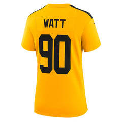 NFL T.J. Watt Pittsburgh Steelers Women's Alternate 1933 Throwback Game Jersey - Gold