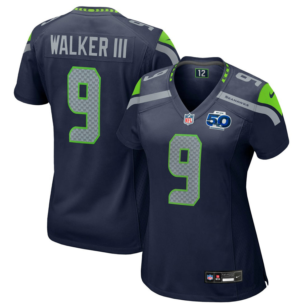 Kenneth Walker III Seattle Seahawks Women's 50th Season Game Jersey College Navy