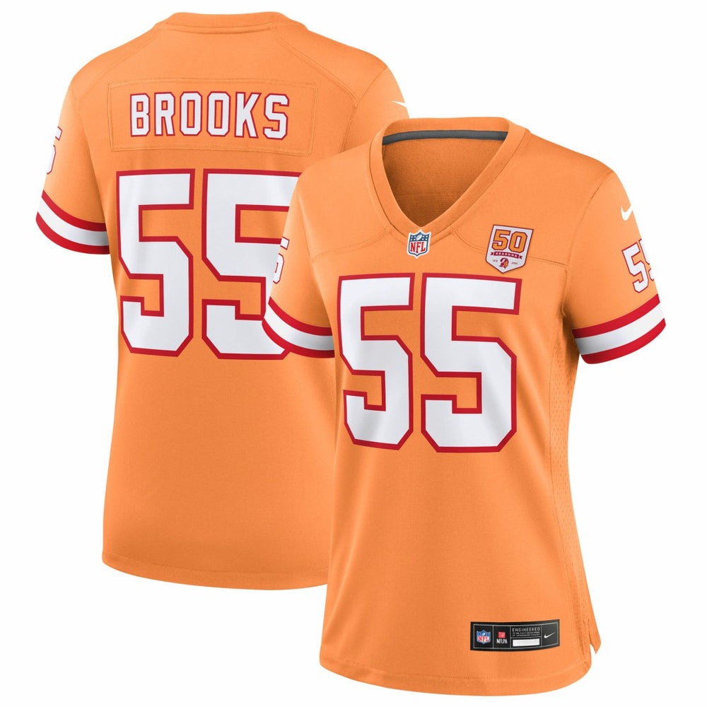 NFL Derrick Brooks Tampa Bay Buccaneers Women's 50th Season Game Jersey - Creamsicle