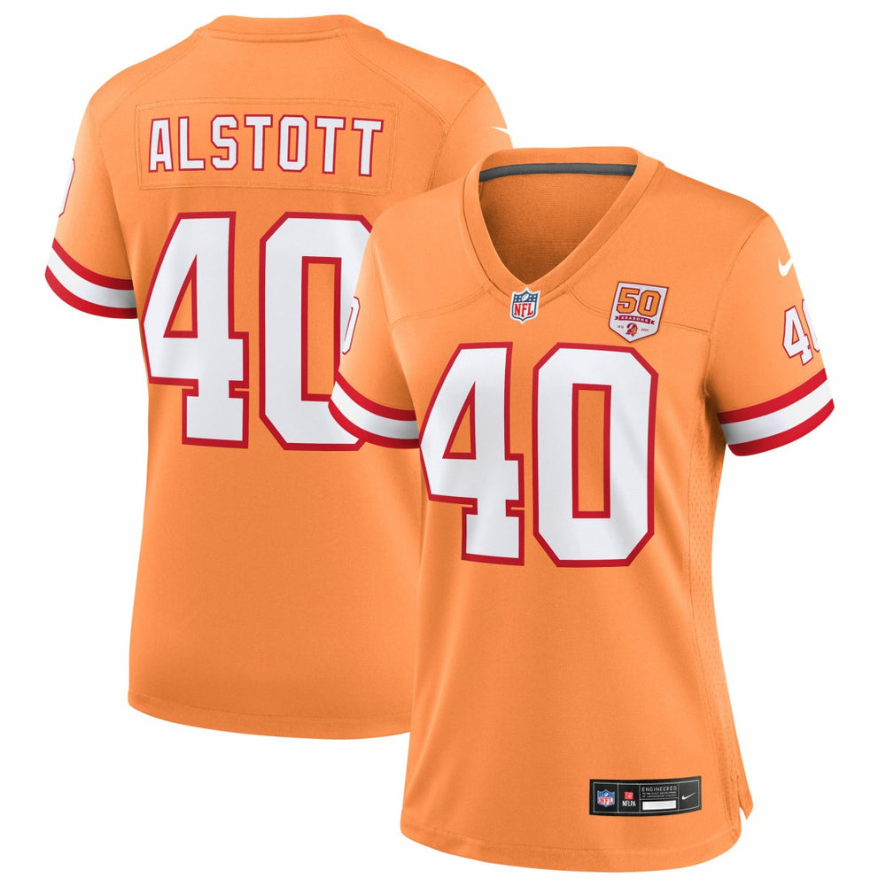 NFL Mike Alstott Tampa Bay Buccaneers Women's 50th Season Game Jersey - Creamsicle