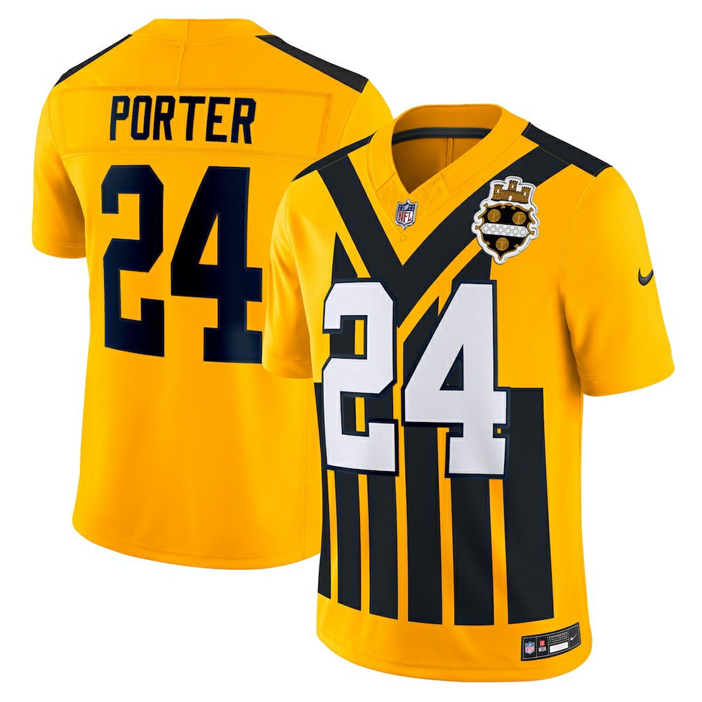 Joey Porter Jr. Pittsburgh Steelers Alternate 1933 Throwback Vapor F.U.S.E. Limited Jersey Gold