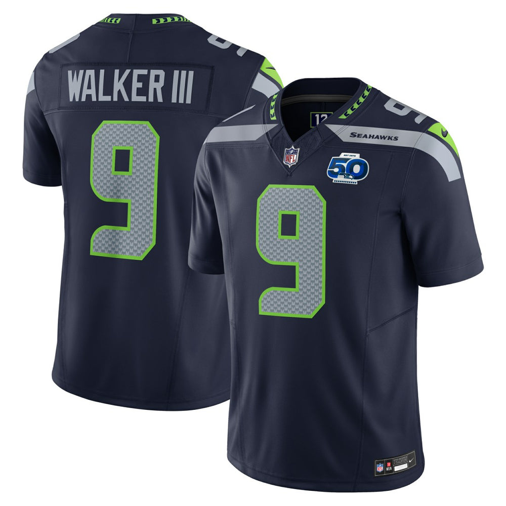 NFL Kenneth Walker III Seattle Seahawks Team 50th Season Vapor F.U.S.E. Limited Jersey - College Navy