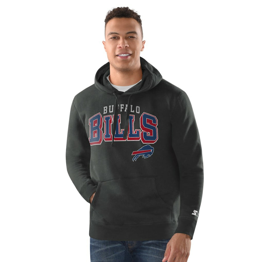 Buffalo Bills Starter Vintage Pullover Hoodie Charcoal