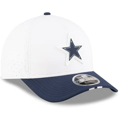 Dallas Cowboys New Era Youth 2025 NFL Training Camp A-Frame 9FORTY Adjustable Hat White/Navy
