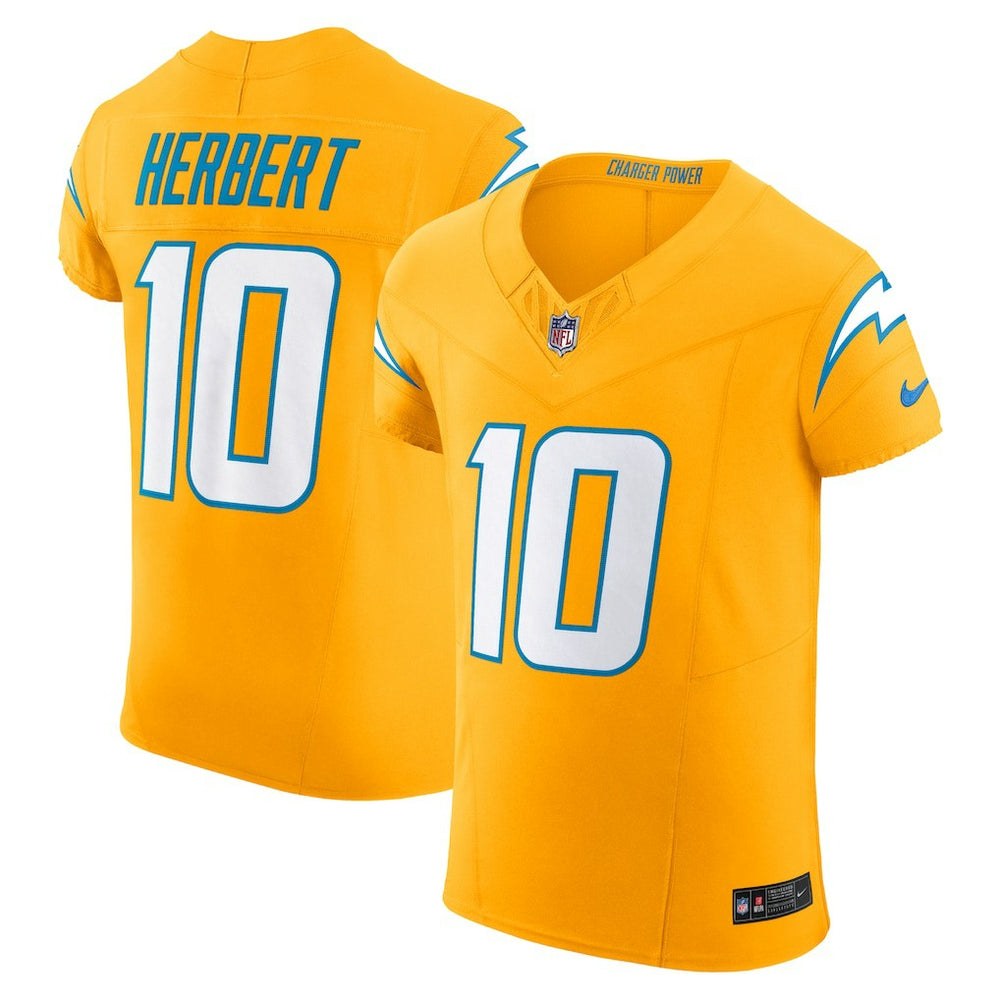 NFL Justin Herbert Los Angeles Chargers Alternate Charger Power Vapor F.U.S.E. Elite Jersey - Gold
