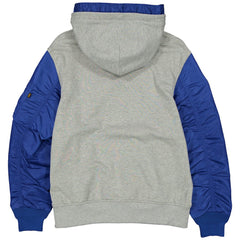 Chicago Cubs New Era x Alpha Industries Full-Zip Hoodie Jacket - Heather Gray/Royal Jackets