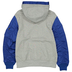 New York Mets New Era x Alpha Industries Full-Zip Hoodie Jacket - Heather Gray/Royal Jackets
