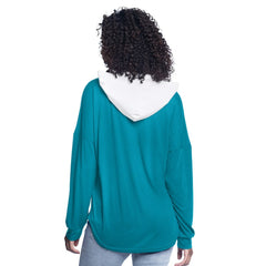 Charlotte Hornets G-III 4Her by Carl Banks Women's Bench Player Oversized Long Sleeve Hooded Top Teal