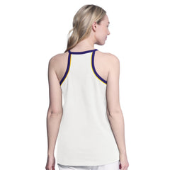 Los Angeles Lakers G-III 4Her by Carl Banks Women's Curveball Racerback Scoop Neck Slub Tank Top White