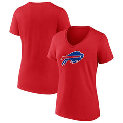 Buffalo Bills Women's Primary Logo V-Neck T-Shirt Red