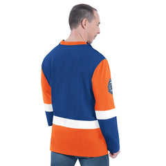 New York Knicks G-III Sports by Carl Banks Adaptive Rugby Long Sleeve Top Blue