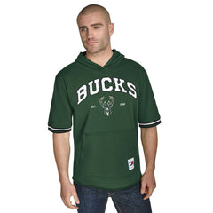 Milwaukee Bucks Tommy Jeans Paul French Terry Short Sleeve Pullover Hoodie Hunter Green