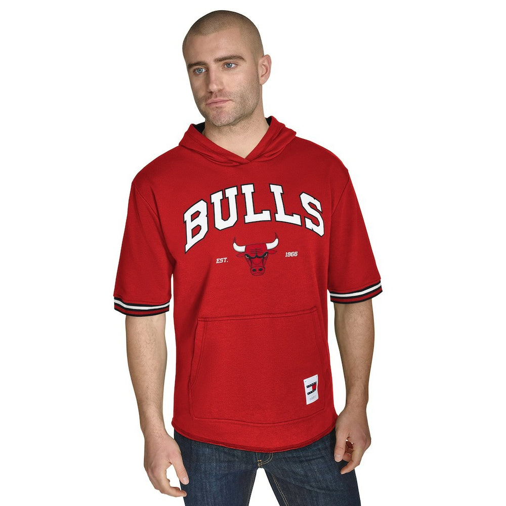 Chicago Bulls Tommy Jeans Paul French Terry Short Sleeve Pullover Hoodie Red