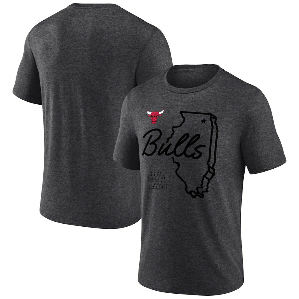 Chicago Bulls Announcer Tri-Blend T-Shirt Charcoal