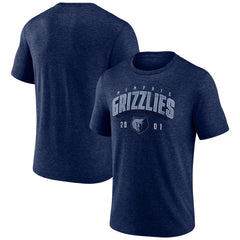 Memphis Grizzlies Backboard Tri-Blend T-Shirt Navy