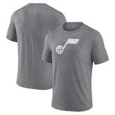 Utah Jazz Distressed Tri-Blend T-Shirt Heather Gray