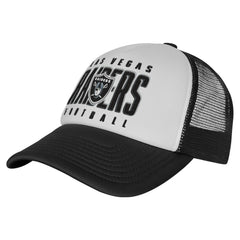 Las Vegas Raiders Youth Essentials Trucker Adjustable Hat White/Black