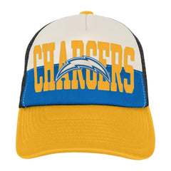 Los Angeles Chargers Youth Modern Fan Trucker Adjustable Hat White/Gold