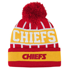 Kansas City Chiefs Outerstuff Youth Go Fast Cuffed Knit Hat with Pom Red