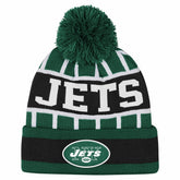 New York Jets Outerstuff Youth Go Fast Cuffed Knit Hat with Pom Green