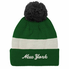 New York Jets Outerstuff Youth Modern Fan Cuffed Knit Hat with Pom Green