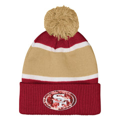San Francisco 49ers Outerstuff Girls Let's Play Cuffed Knit Hat with Pom Scarlet