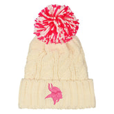 Minnesota Vikings Outerstuff Girls Cable Cuffed Knit Hat with Pom White