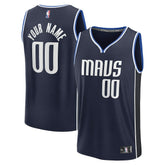 NBA Dallas Mavericks Fast Break Custom Jersey sale - Statement Editi- Navy