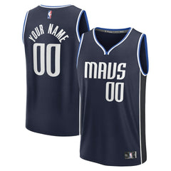 NBA Dallas Mavericks Fast Break Custom Jersey sale - Statement Editi- Navy