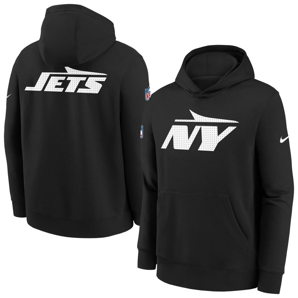 New York Jets Youth Sideline Club Fleece Hoodie Black