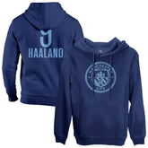 Erling Haaland Manchester City 1863FC Player Fleece Pullover Hoodie Navy