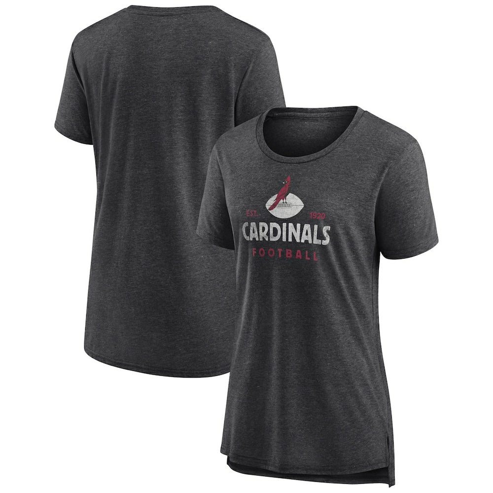 Arizona Cardinals Women's Vintage Arch Tri-Blend T-Shirt Charcoal