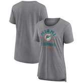 Miami Dolphins Women's Vintage Arch Tri-Blend T-Shirt Gray
