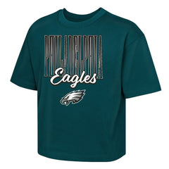 Philadelphia Eagles Outerstuff Girls Youth Big City Boxy T-Shirt Midnight Green