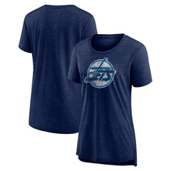 NHL Winnipeg Jets Women's Slow Whistle Tri-Blend T-Shirt - Navy