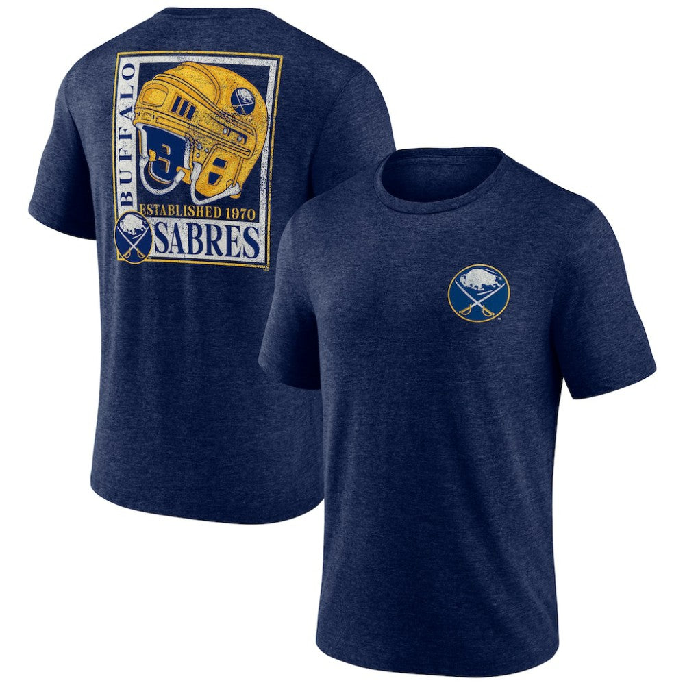 NHL Buffalo Sabres Earnest Will Tri-Blend T-Shirt - Navy