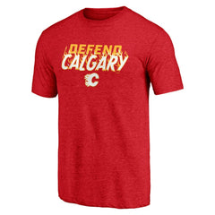 NHL Calgary Flames Shoot to Score Tri-Blend T-Shirt - Red