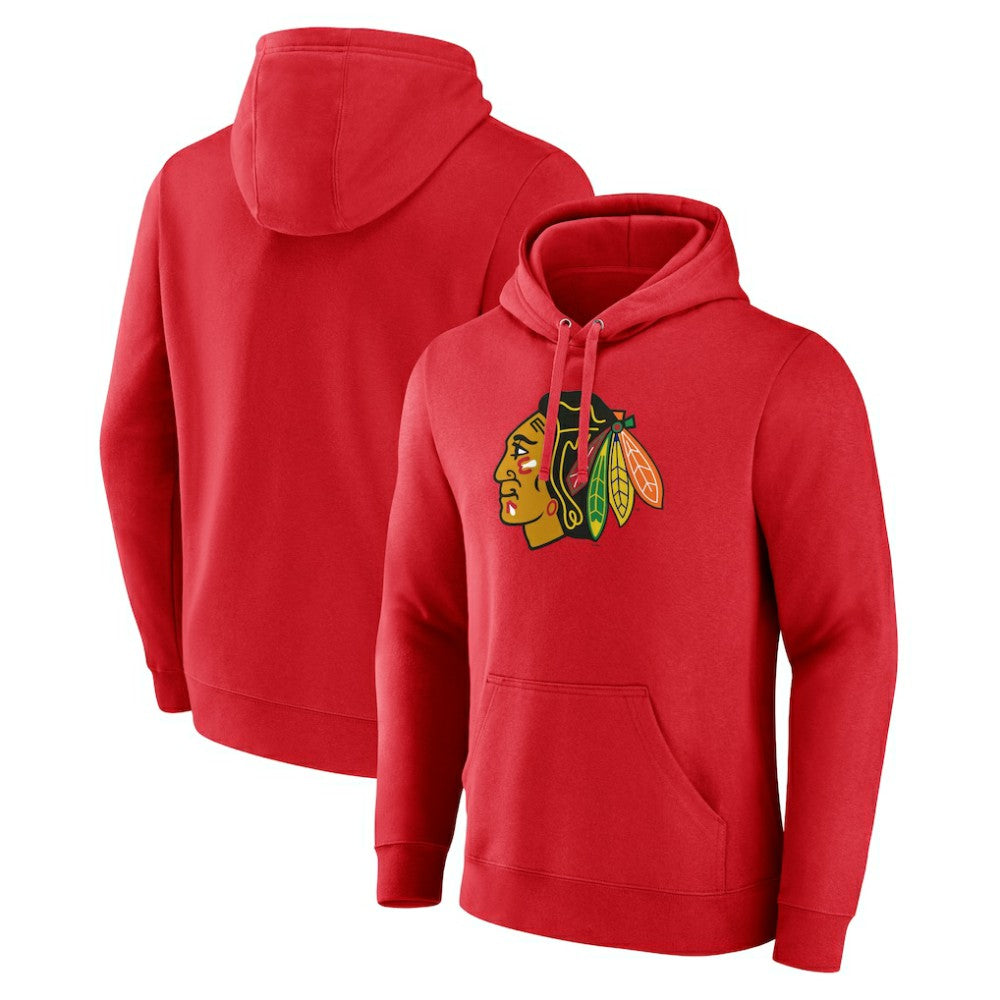 NHL Chicago Blackhawks Primary Logo Pullover Hoodie - Red