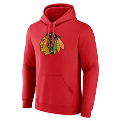 NHL Chicago Blackhawks Primary Logo Pullover Hoodie - Red