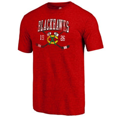 NHL Chicago Blackhawks Line Shift Tri-Blend T-Shirt - Red