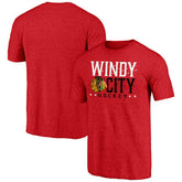 NHL Chicago Blackhawks Shoot to Score Tri-Blend T-Shirt - Red
