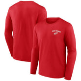 NHL Detroit Red Wings Team Lockup Long Sleeve T-Shirt - Red